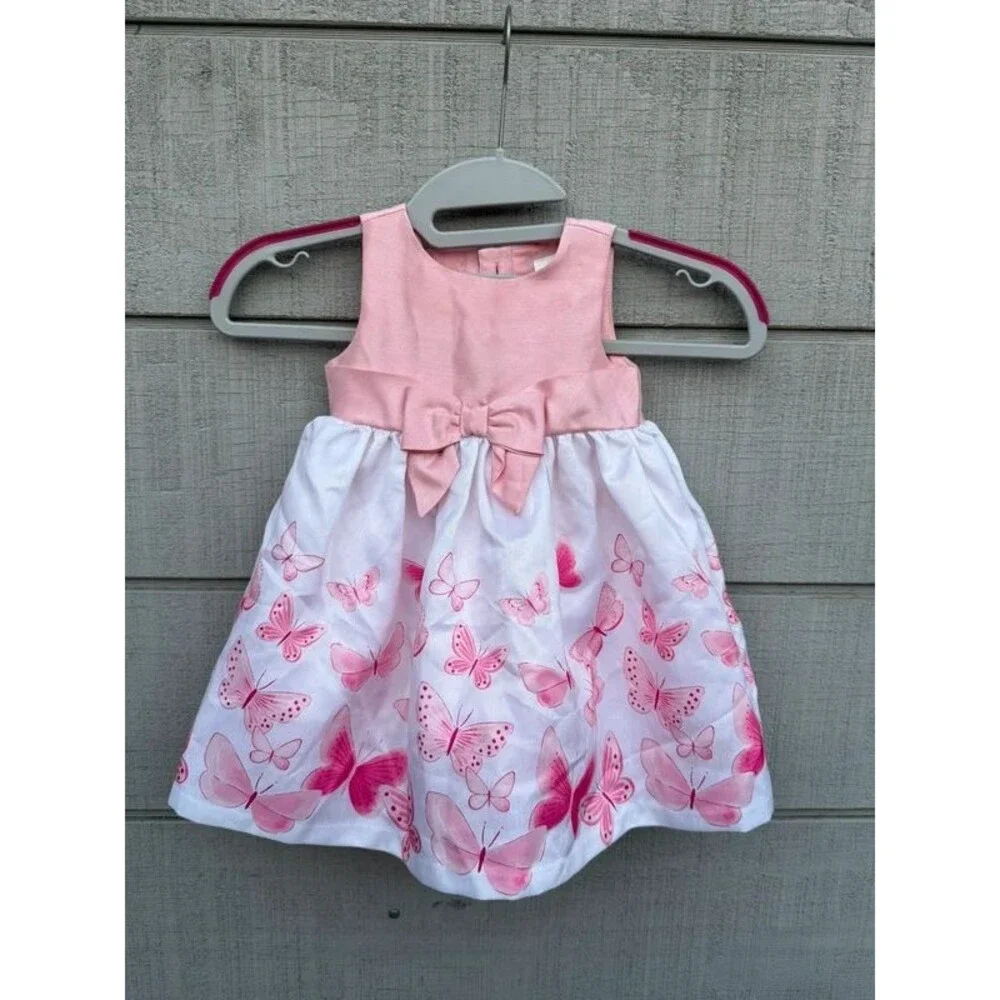 Gymboree Baby Girls’ Pink Butterfly Dress – 6–12 Months